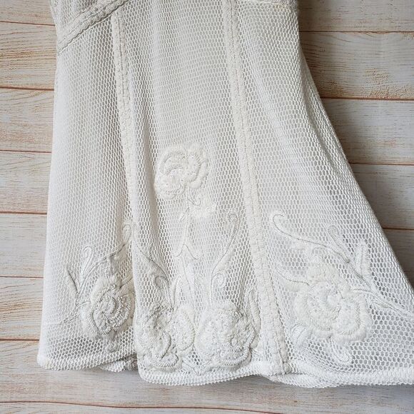 Not So Serious by Pallavi Mohan Deep V-Neck Mini Dress Sleeveless White Small - Picture 9 of 15